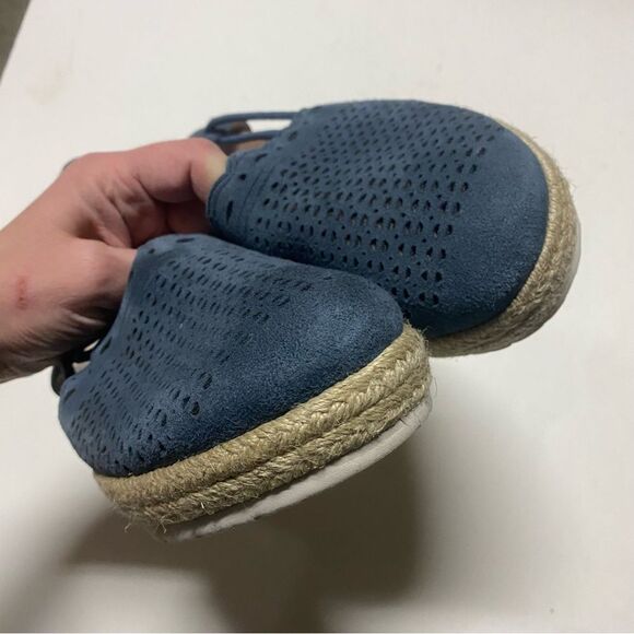 Earth Buran Azalea Wedge Blue Suede Leather Sandals shoes espadrille 9.5 - Picture 5 of 10